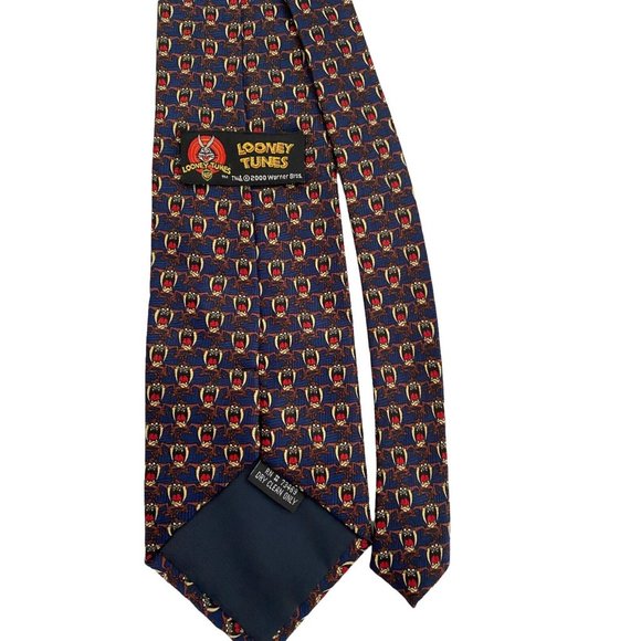 Tasmanian Devil Necktie Mens Looney Tunes Warner Bros Tie Stamp Design‎ - Picture 3 of 4